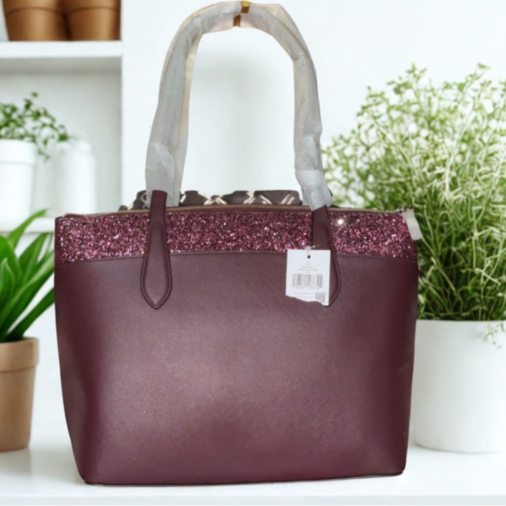 Kate Spade New York Flash Glitter Tote – Cherrywood - Picture 2 of 7